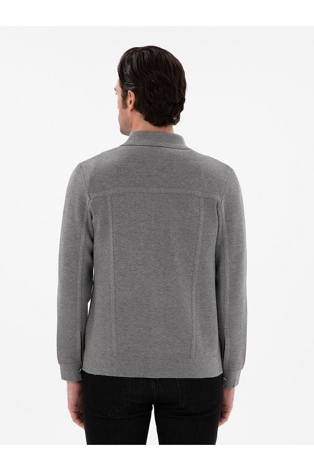 Gri Regular Fit Triko Hırka 50291621-VR024 - 5