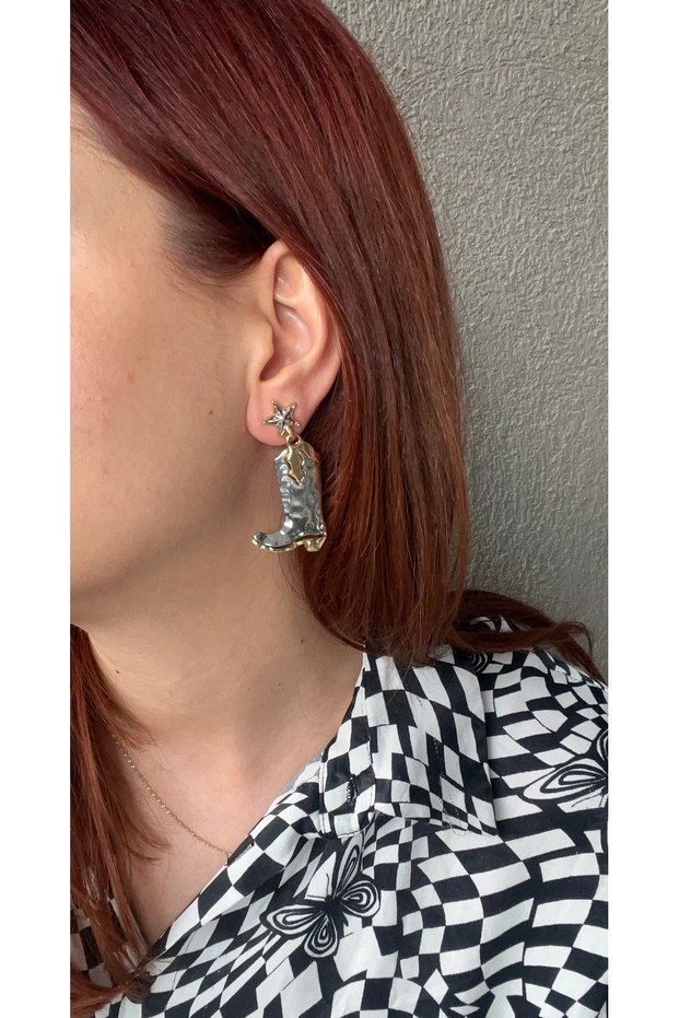 Cowboy Boot Vip Serial Non Tarnish Earrings