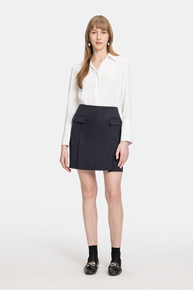 LACİVERT MİNİ ETEK - 5