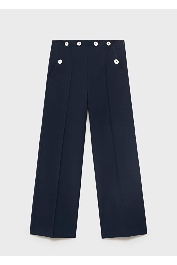 بنطال بقصة مستقيمة بأزرار متباينة - 3