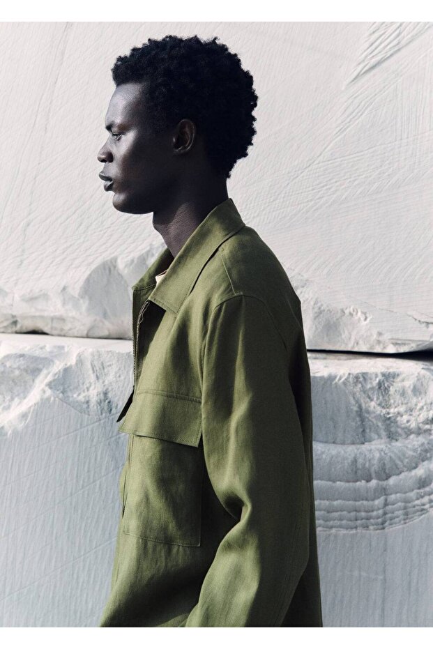 %100 keten cepli ceket - 7