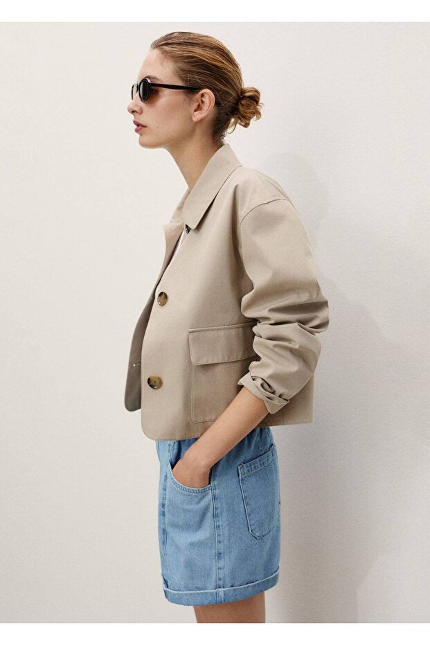 Paperbag Kemerli Denim Şort - 8