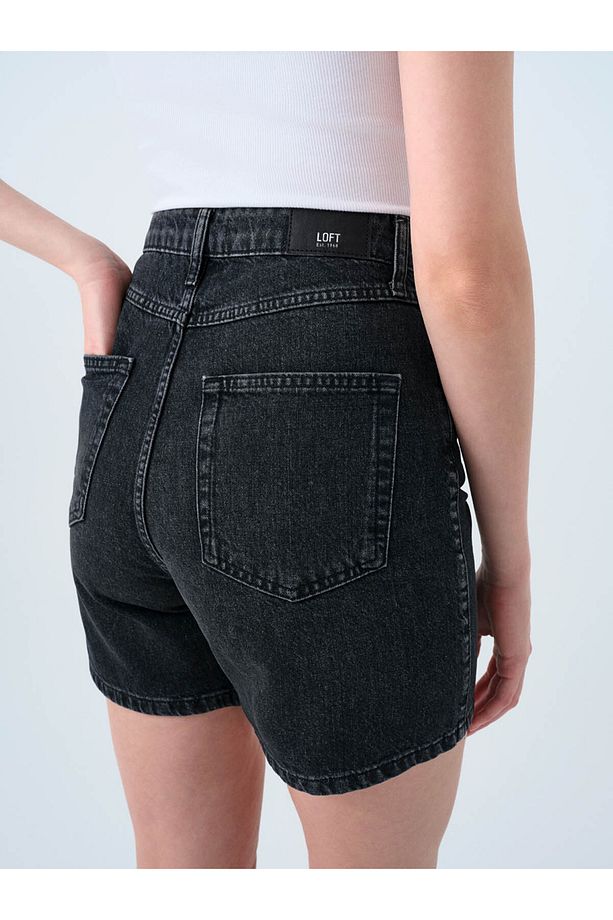 Regular Fit Jean Antrasit Kadın Şort Lf2039980 - 4