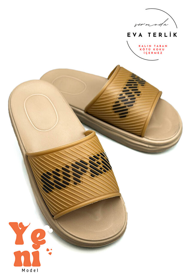Super Eva Men's Slippers Beach Lavabo Men's Slippers Lightweight Slippers Tan
