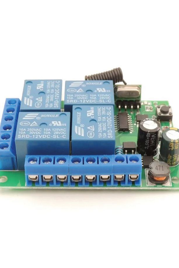 Kablosuz Rf Uzaktan Kumandalı 4 Kanallı 220V Röle Kartı Set 433 Mhz Garaj Kapısı Kontrolcüsü - 5