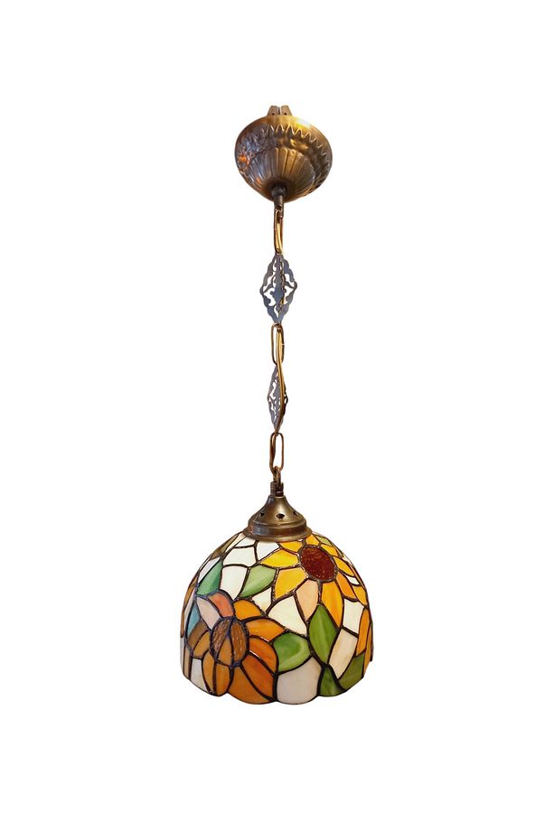 vitray avize tekli sarkıt tavan lambası 20cm çap - 3