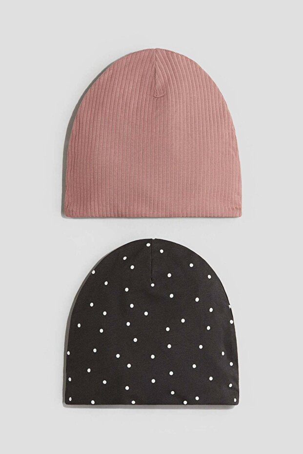 2-pack ribbed jersey hats