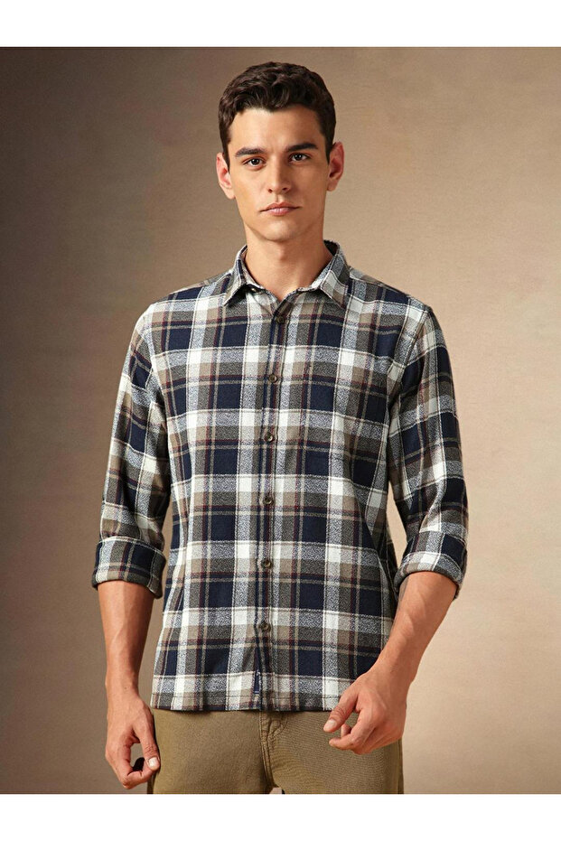 Checked Button Down Casual Shirt