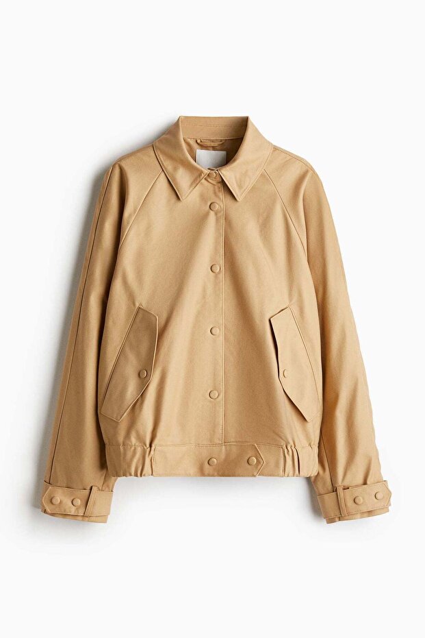 Collared twill jacket - 1