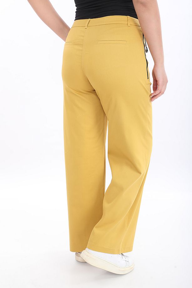 Kadın Bol Paça Pantolon - Yüksek Bel, Günlük ve Rahat Kesim - 4
