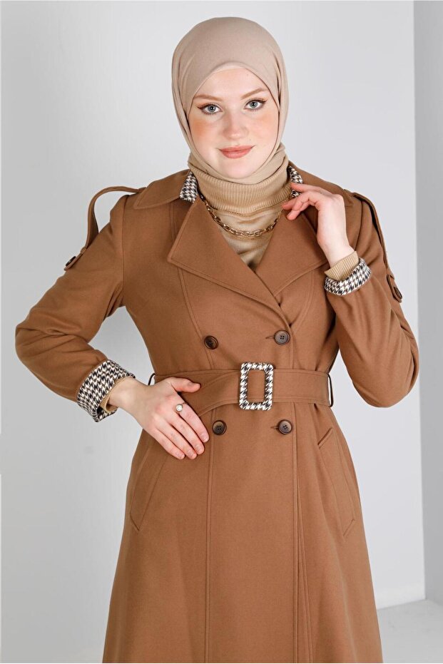 PUMPY PATTERN DETAIL BUTTONED TRENCH COAT 10680 - 1