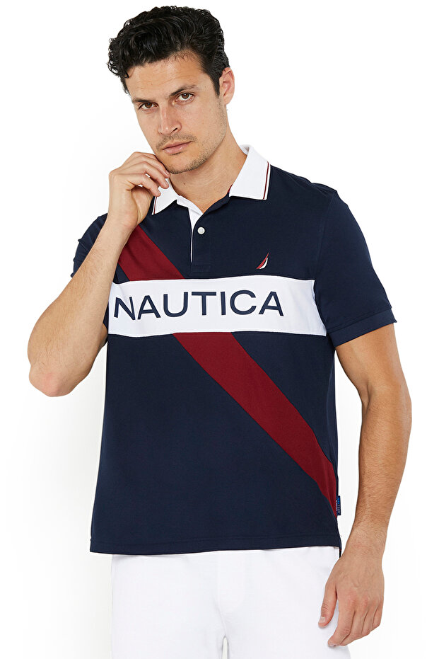 Navy Blue Men's Polo Neck T-Shirt Kr4512