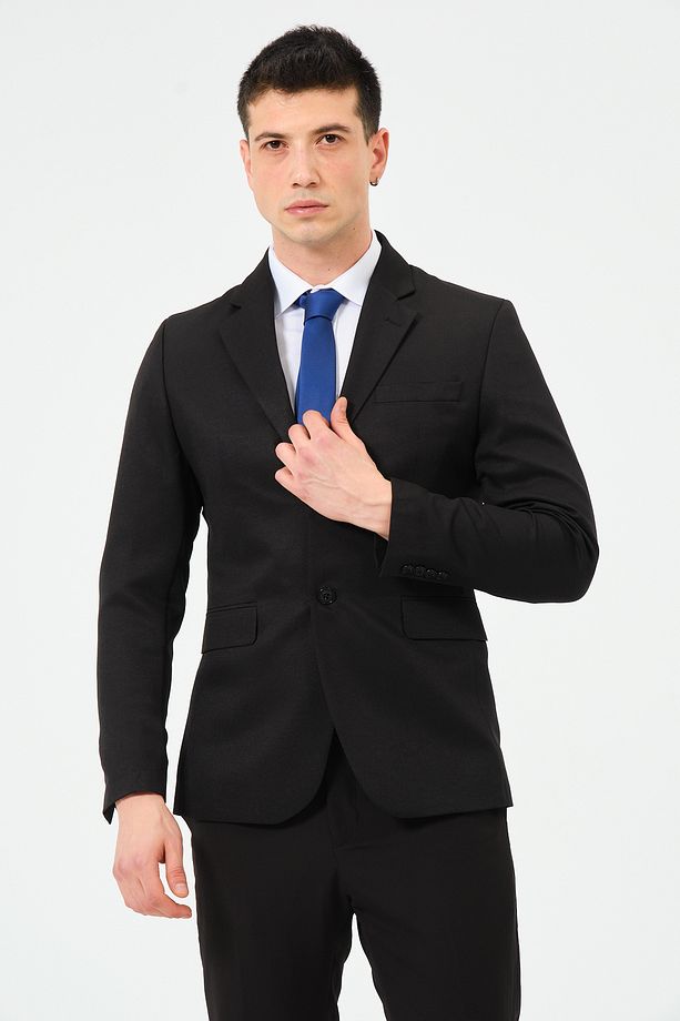 Siyah Erkek Takım Elbise Regular Fit - 5