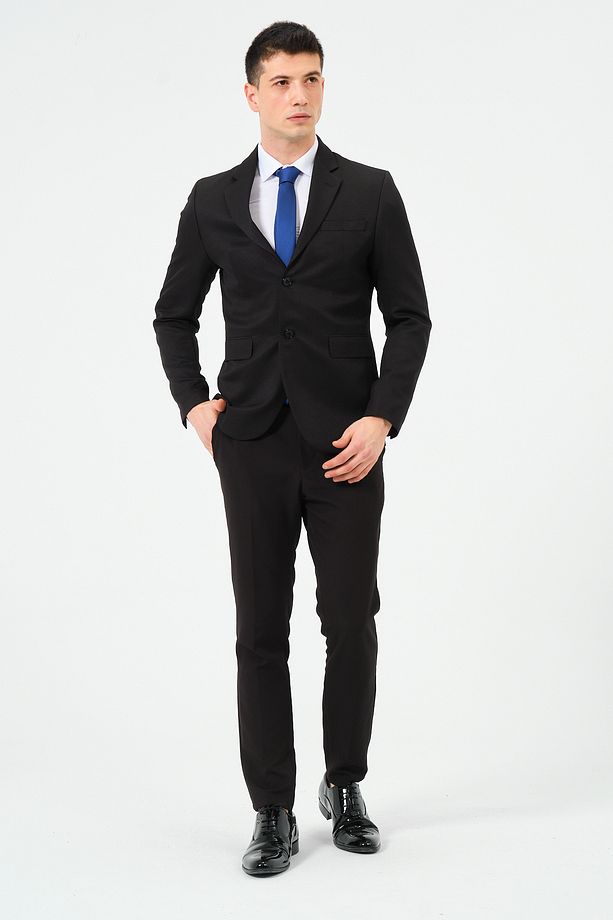 Siyah Erkek Takım Elbise Regular Fit - 2