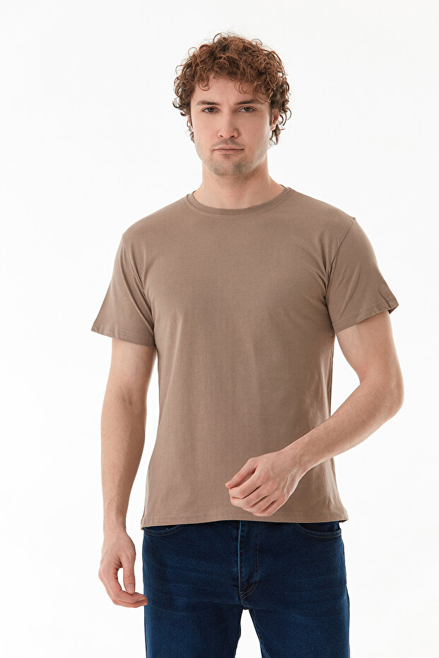 Basic Bisiklet Yaka Tişört - 1