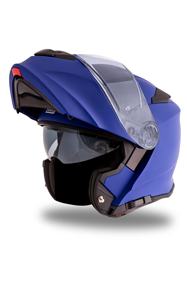 Delta Basic Mat Mavi Çene Açılır Kask - 3