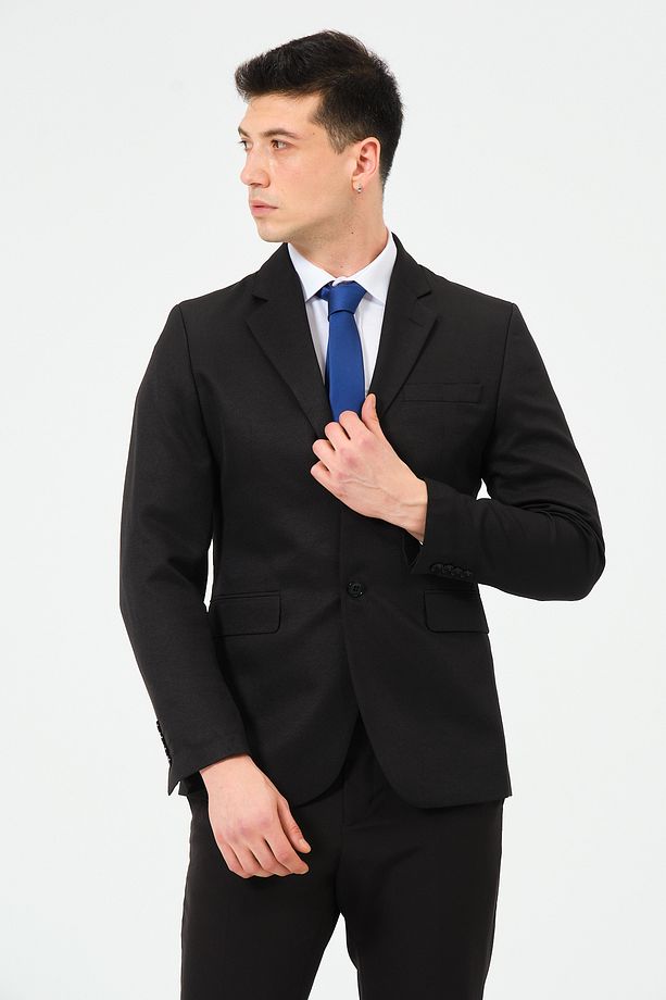 Siyah Erkek Takım Elbise Regular Fit - 6