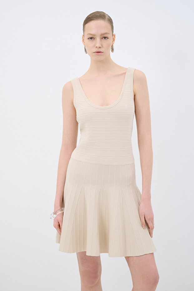 Kolsuz Triko Elbise - 1