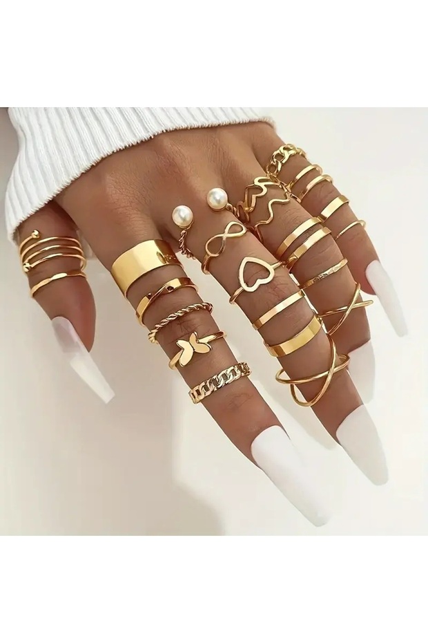 Stylish 22 Piece Ring Set