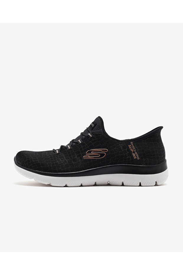Summits - Classy Ni̇ght Women's Black / Rose Gold Sneakers 150128Tk Bkrg