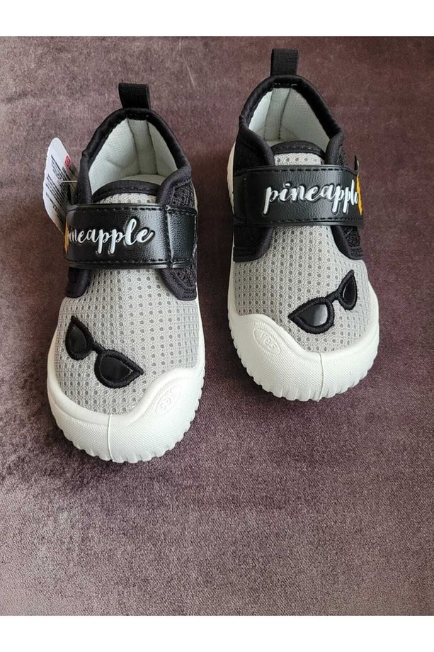 Erkek Çocuk Ev Okul Yumuşak Keten Ayakkabı Panduf Ananas Model Kayma Yapmaz Taban - 1