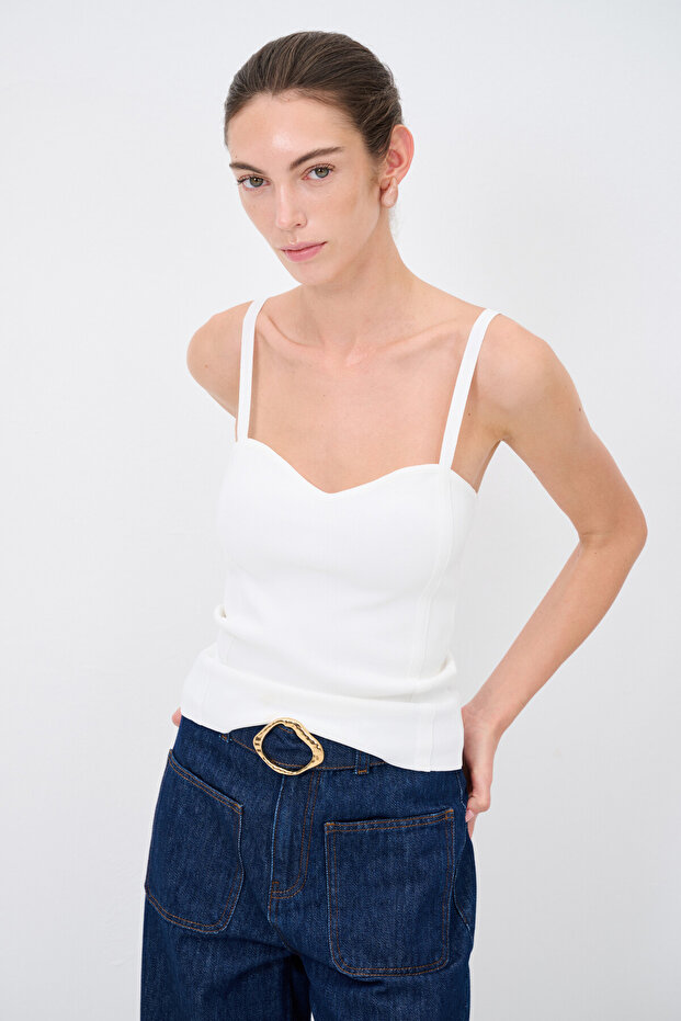 Askılı Triko Bluz - 4