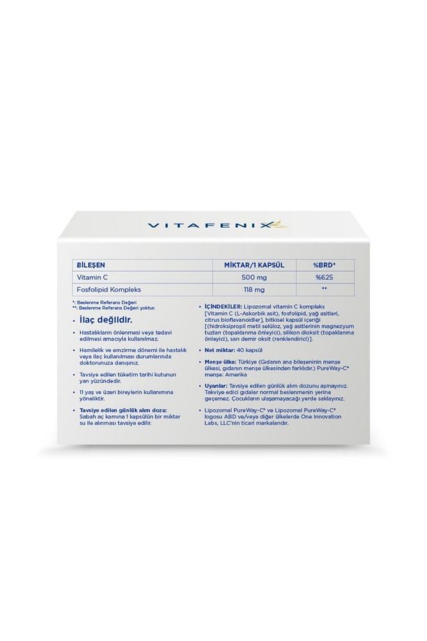 Lipozomal C Vitamini Yüksek Emilimli Yüksek Doz C Vitamini Kapsül Takviye - 3