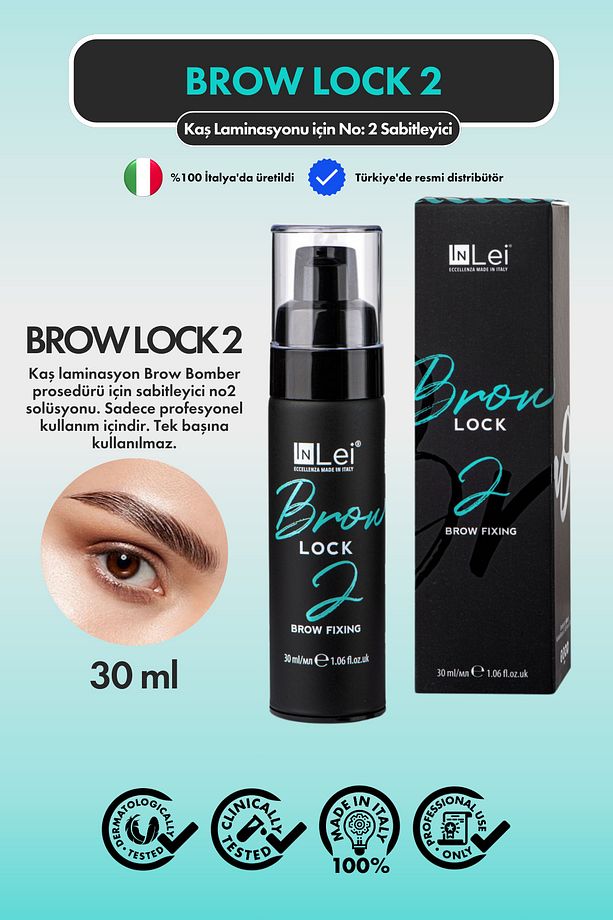 Kaş Laminasyon Bakımı Italyan Brow Bomber Solüsyonu Brow Lock 2 Brow Fixing Cam Şişe 30ml - 1