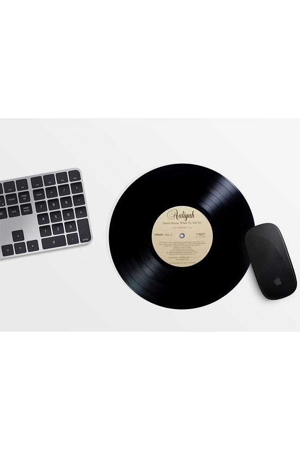Plak Desenli Yuvarlak Mousepad - 20cm - Y2k - Nostaljik Mousepad - 1