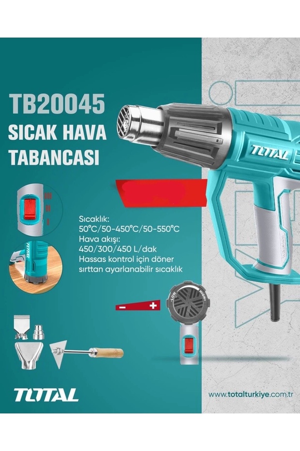 Sıcak Hava Tabancası 2000 W Ayarlanabilir Sıcaklık Yüksek Kalite Tb20045 Elits Hırdavat - 2