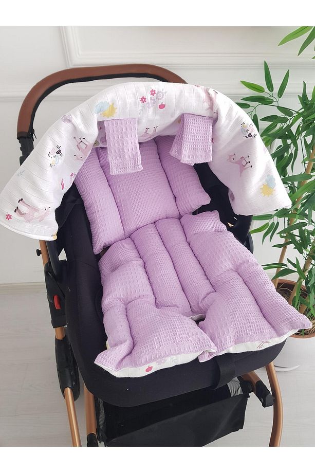 Ceylanlı Çift Katlı Bebek Puset Örtüsü , Puset Minderi - 4