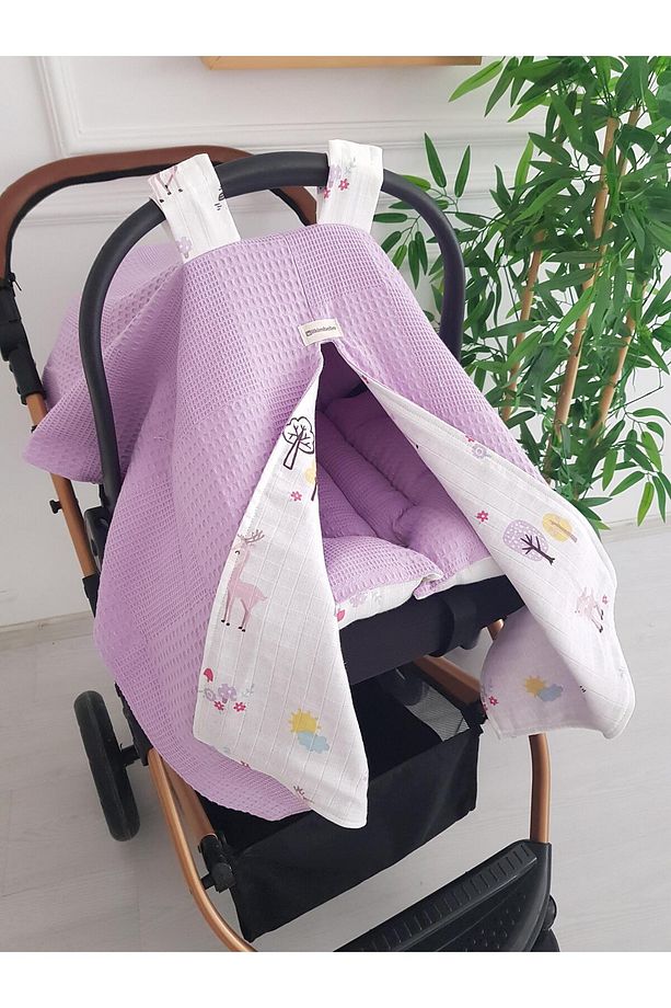 Ceylanlı Çift Katlı Bebek Puset Örtüsü , Puset Minderi - 3
