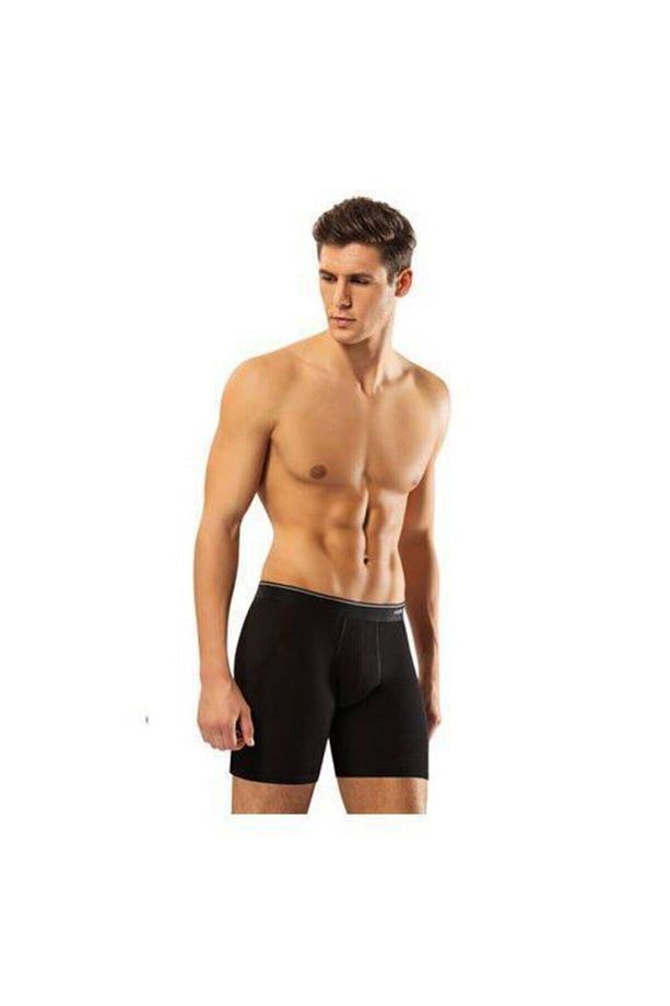 Erkek Siyah Elastan  Boxer  3'lü Paket %100 Pamuk - 4