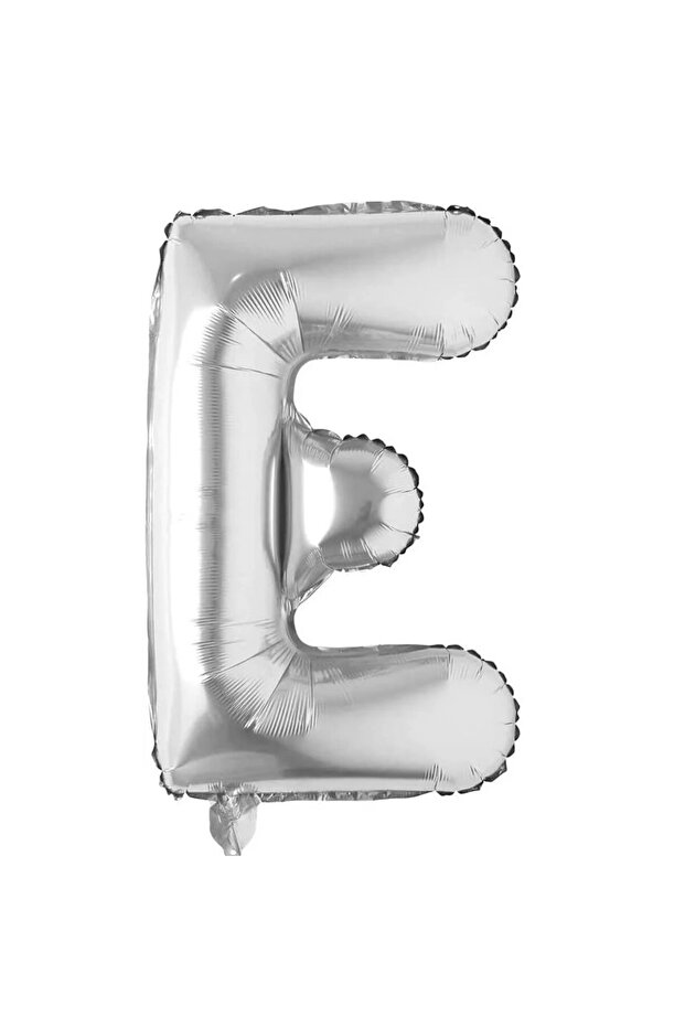 Balon aniversar Maxee, litera E, 40 cm, argintiu - 1