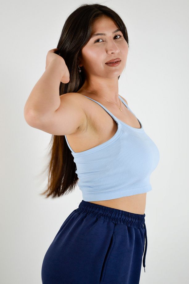 İp Askılı Fitilli Crop Atlet - 4