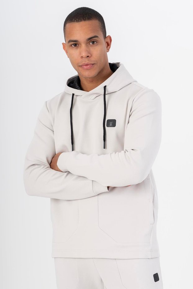 Regular Men's Hooded Silver Gray Sweatshirt