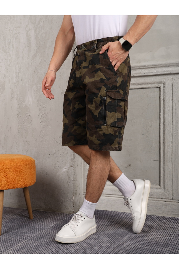 Erkek Kargo Şort Kamuflaj - 4
