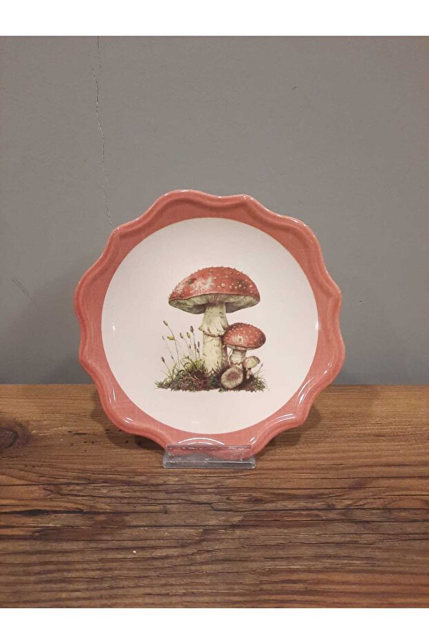 KERAMİKA ŞEKİLLİ PASTA TABAĞI 6 ADET 20 CM MANTARLI - 3