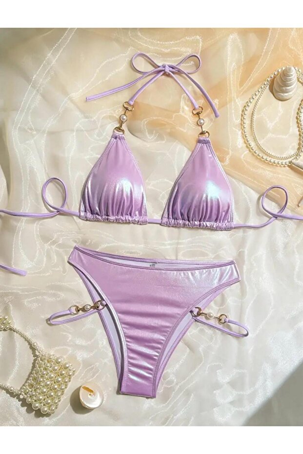 BİKİNİ TAKIMI AÇIK PARLAK MOR 2 PARÇA - 1