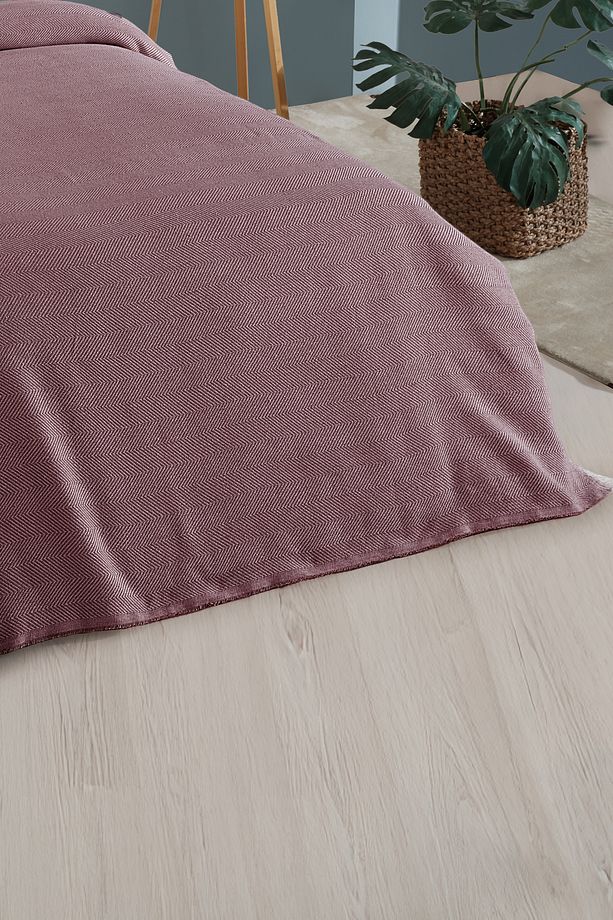 Natural Tek Kişilik Yatak Örtüsü 180x210 Cm Bordo - 3