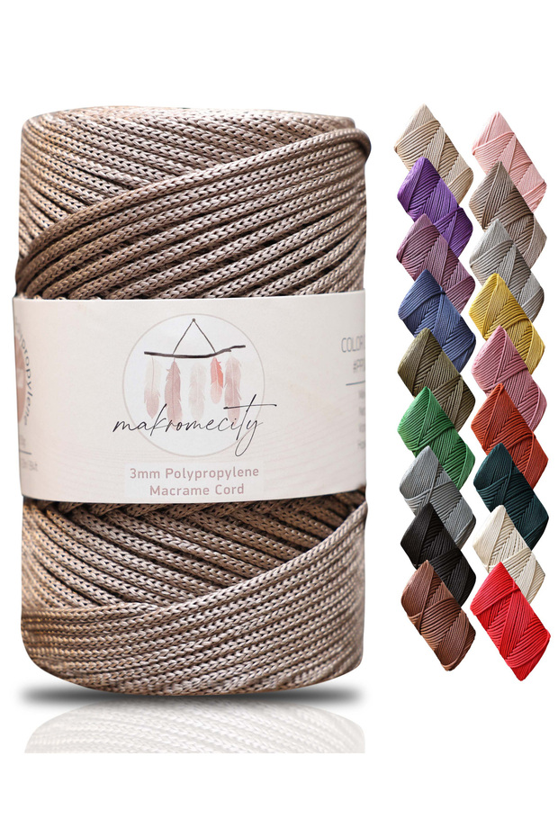 Premium 250 gr 3mm Polyester Macrame Lanyard Mink 120 M Supla Ip And Bag Thread