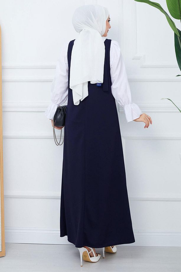 Nehir Örme Jile Elbise Lacivert HM2389 - 5