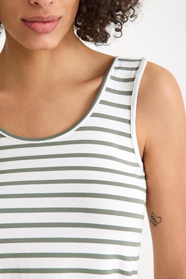 3 Pieces A-Line Comfortable Fit Basic Thick Strap Undershirt T-Shirt - 3
