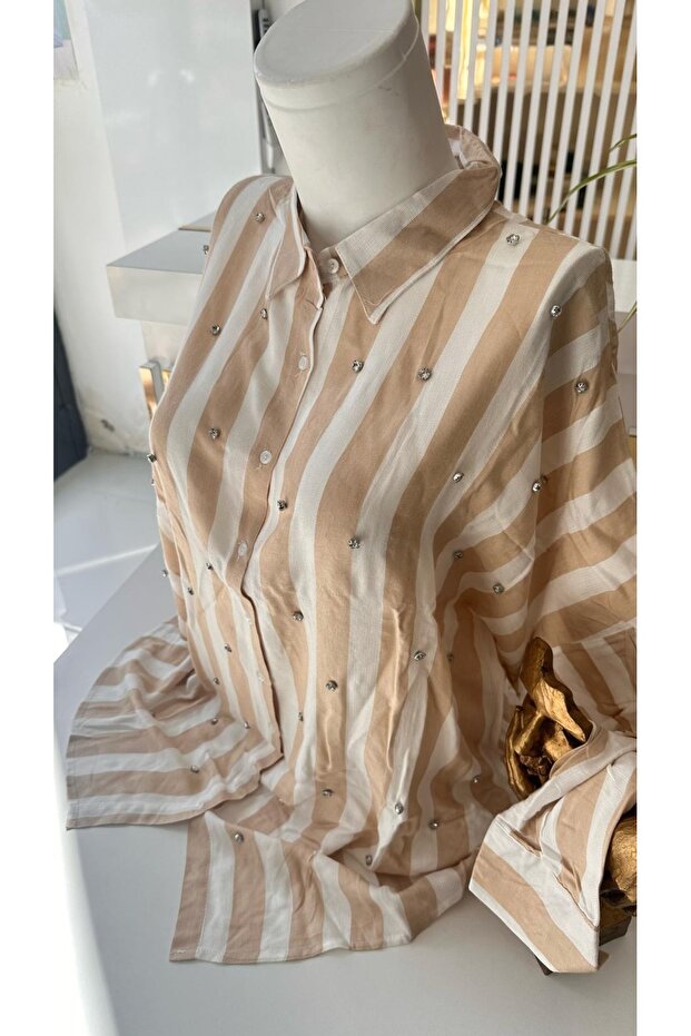 Taşlı Keten Gömlek - 3