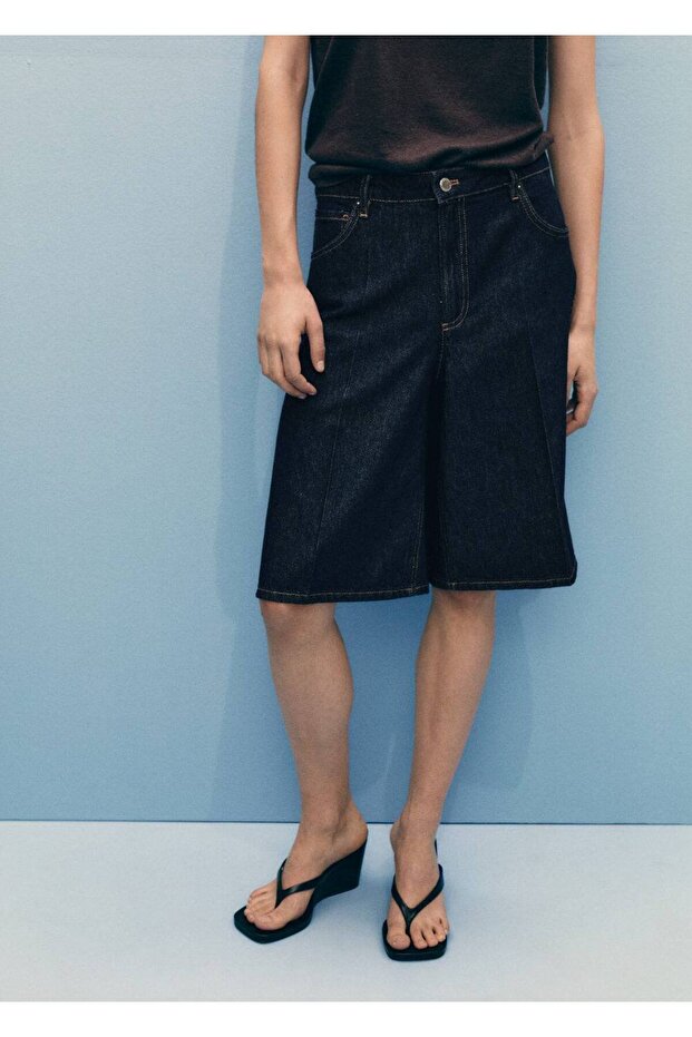 High Waist Straight Cut Rinse Wash Jort