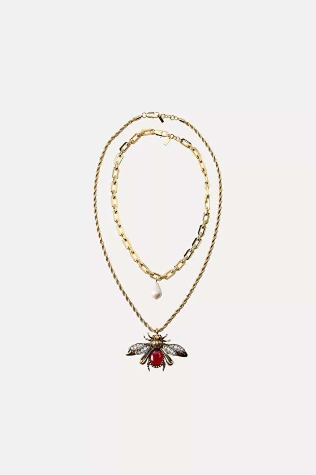 Çelik 2li Arı  Kolye Seti - 1