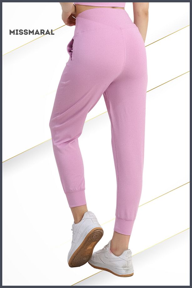 Yüksek Bel Jogger Tayt Rahat Kalıp Çift Yan Cepli Spor Görünüm Trend Jogger Lila Rengi 106103 - 7