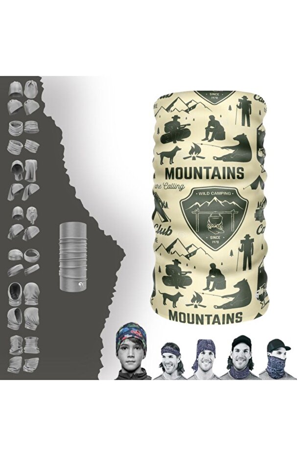 Camping/Camper Neck Gaiter Beanie Bandana Mask Bonnet Buckle Hairband