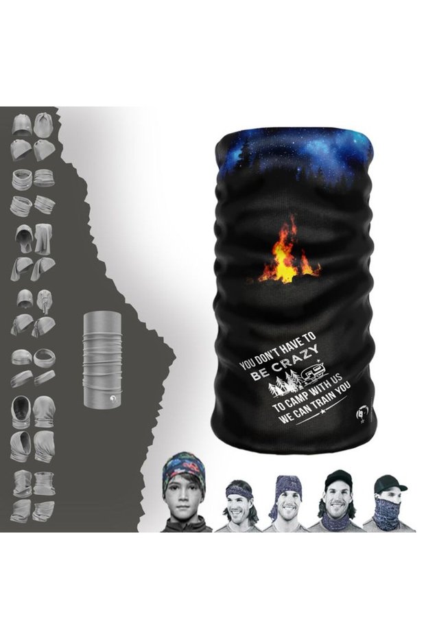 Camping/Camper Neck Gaiter Beanie Bandana Mask Bonnet Buckle Hairband