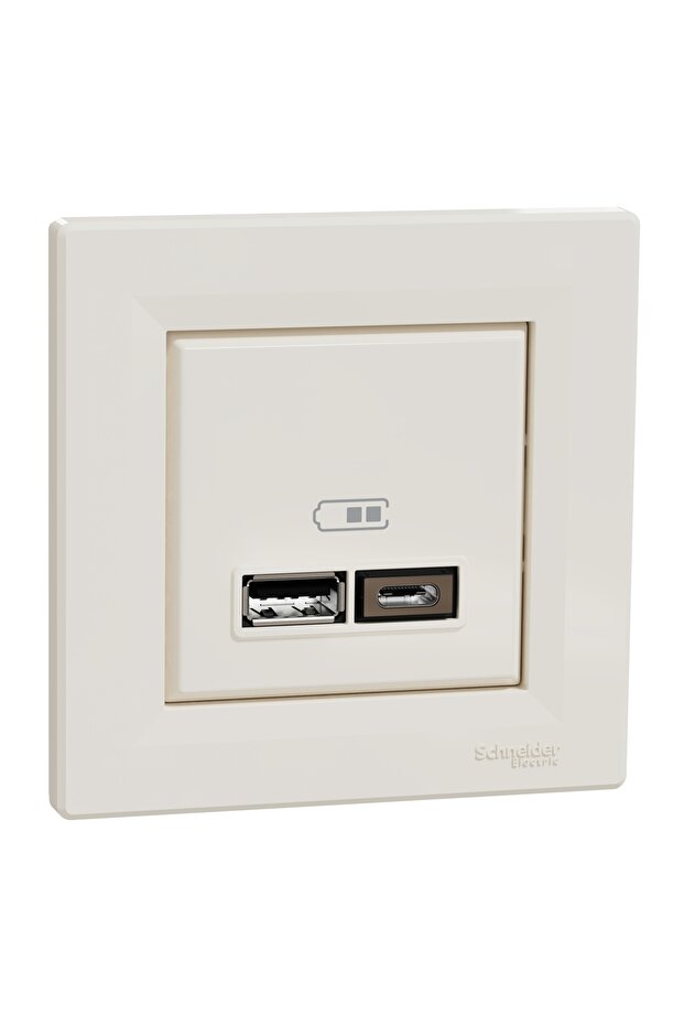 EPH2700323 Asfora كريم مقبس USB مزدوج 2.4A نوع A + C